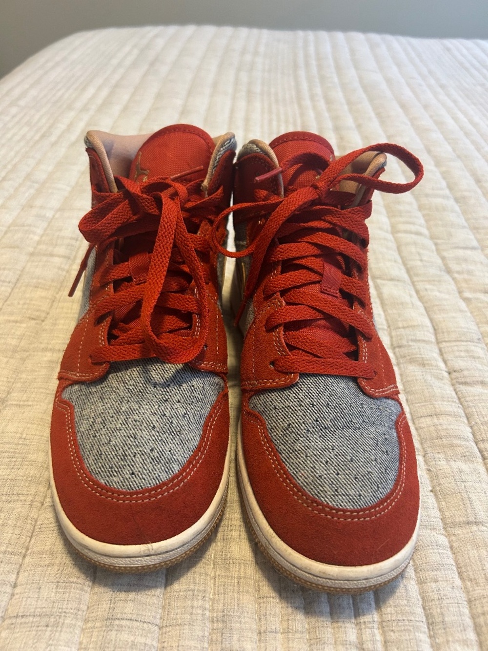Nike Air Jordan 1 Mid SE Denim GS Size 7Y Blue Red DM4384 600